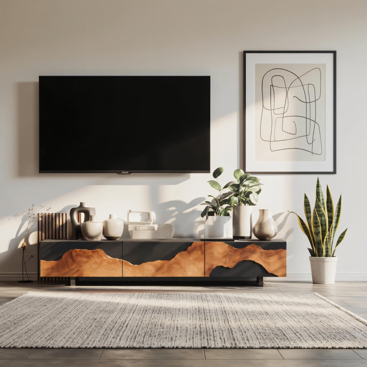Handcrafted Farmhouse TV Console For Living Room