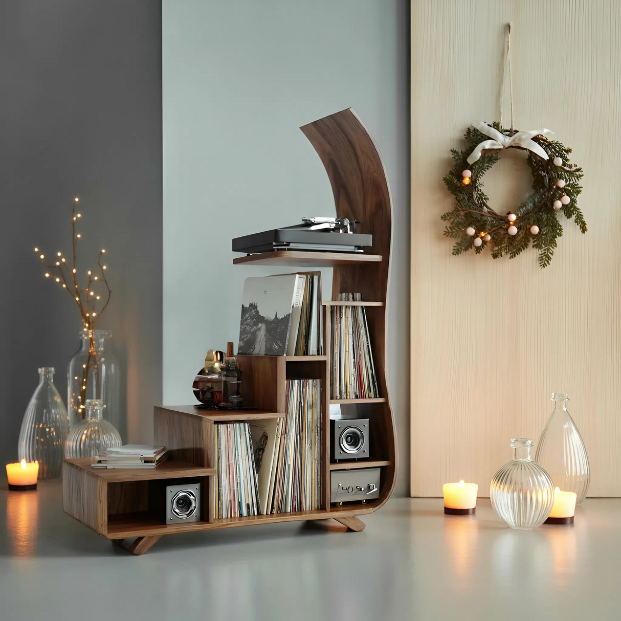 Mid Century Record Stand For Furniture Decor Holiday Edition