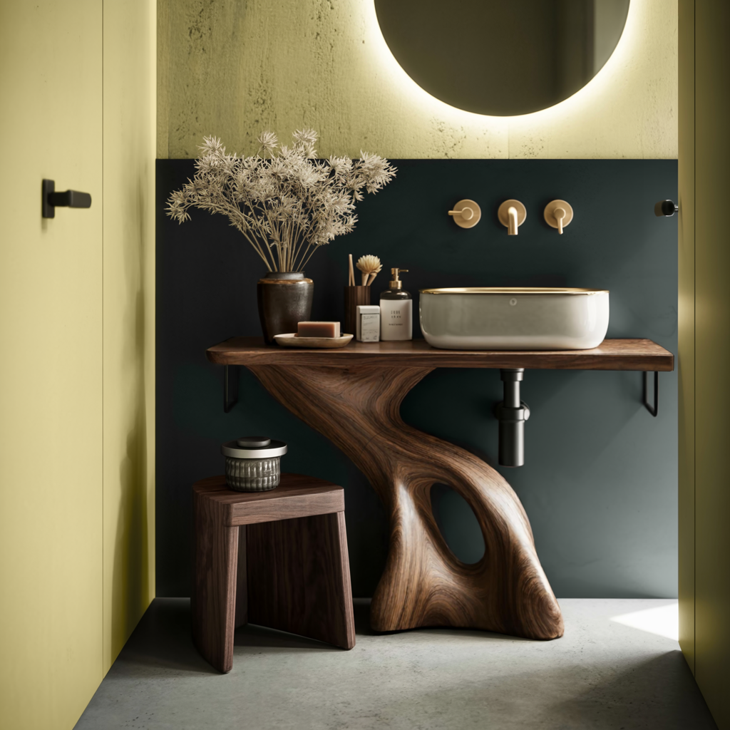 Rustic Solid Vanity For Vintage Bathroom Styling