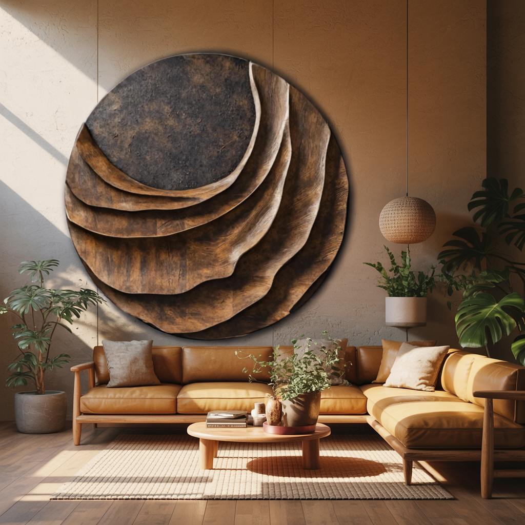 Farmhouse Wood Wall Sculpture For Living Room Interior