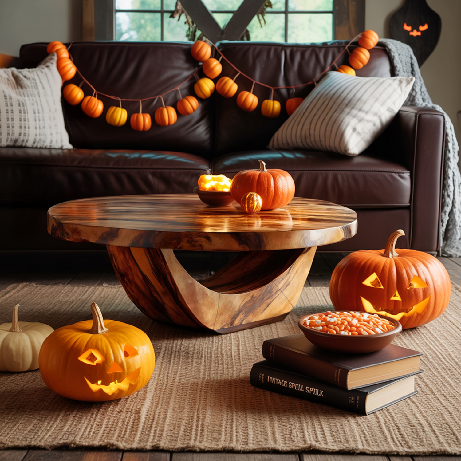 Modern Solid Wood Coffee Table For Living Room Ghostly Halloween