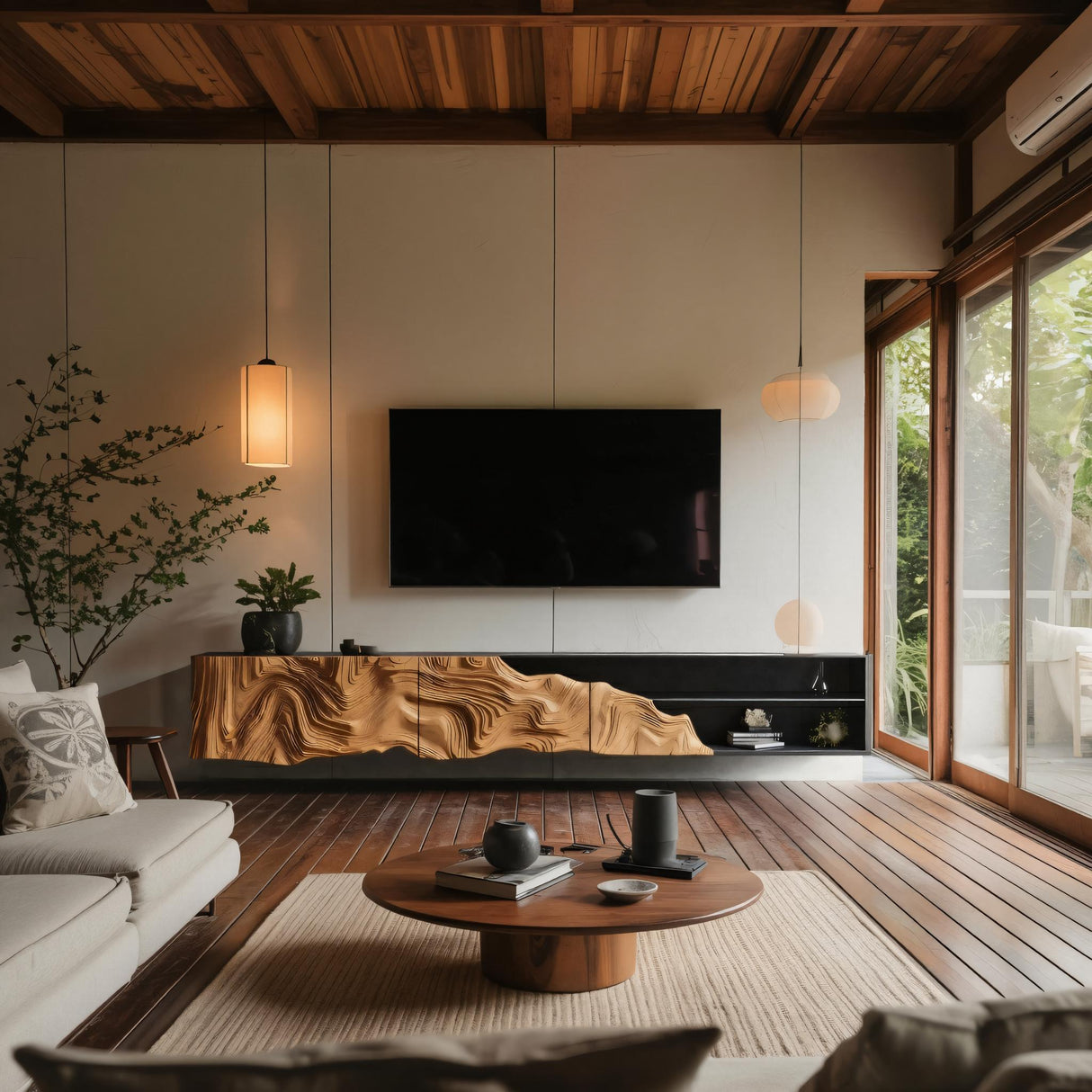 Handcrafted Rustic TV Stand For Entryway Setup