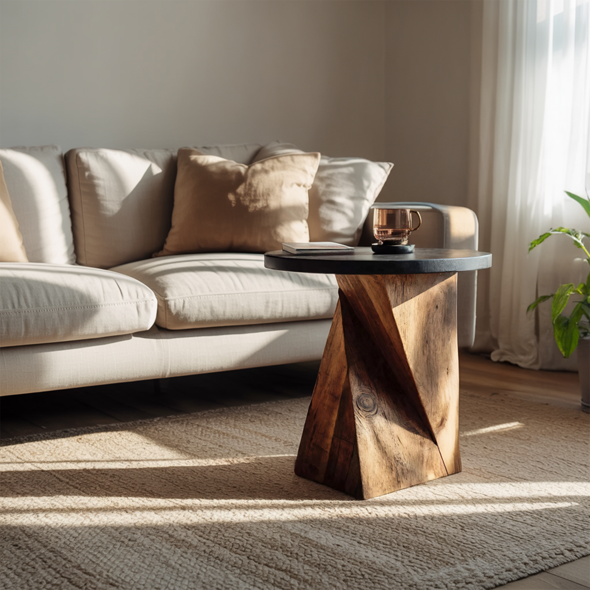 Mid Century Wooden Side Table For Cozy Bedroom Nightstand