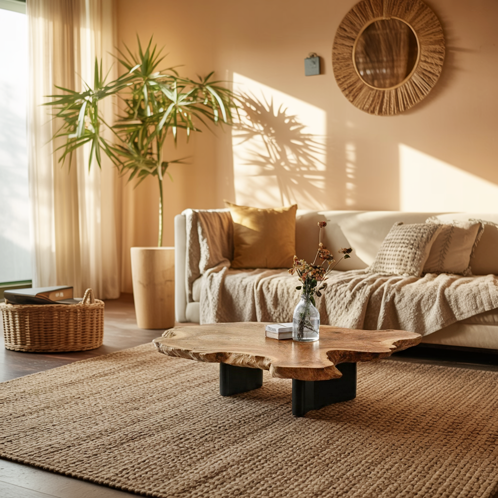 Mid Century Coffee Table For Natural Wood Interior