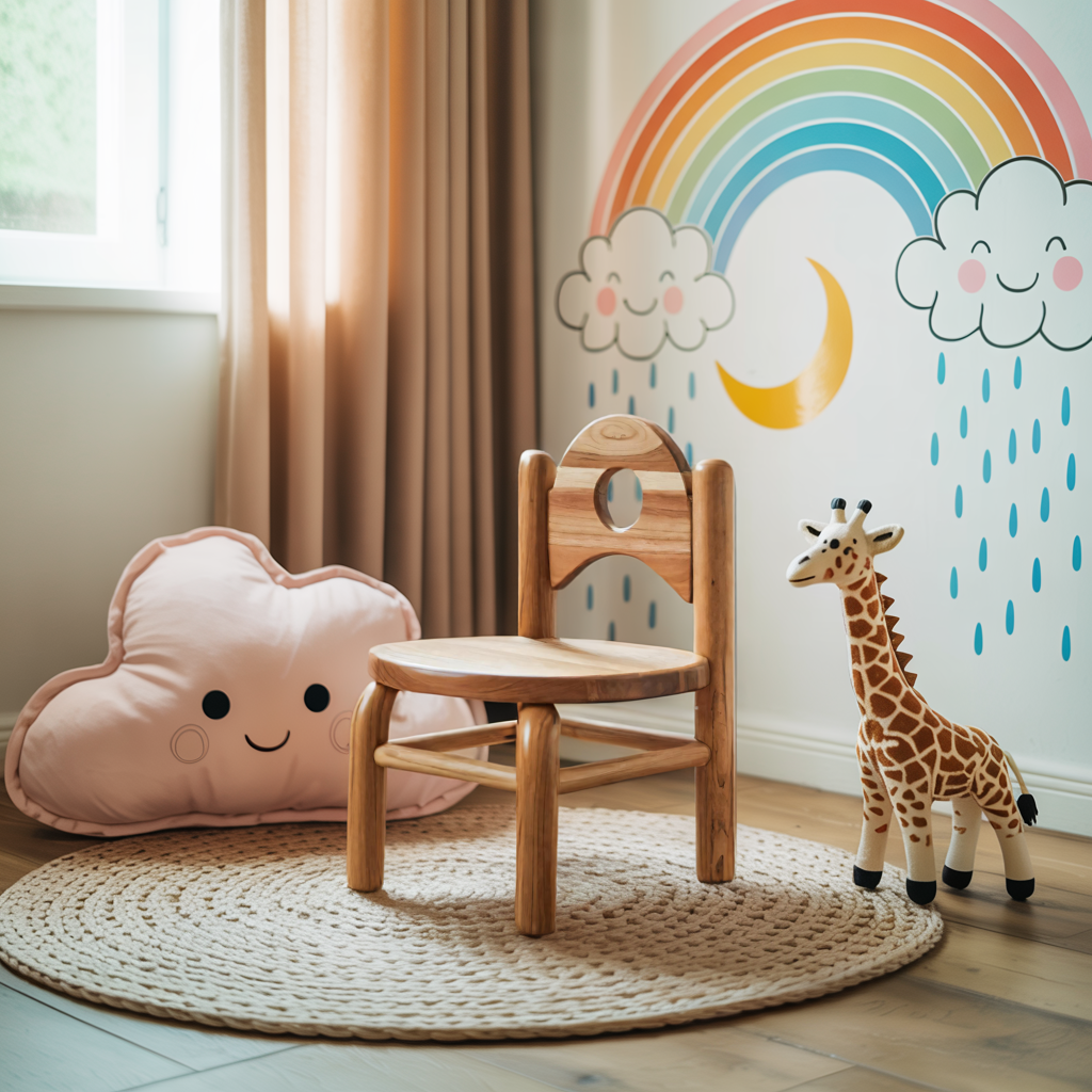 Montessori Toddler Chair With Round Backrest For Playroom Preschool And Nursery