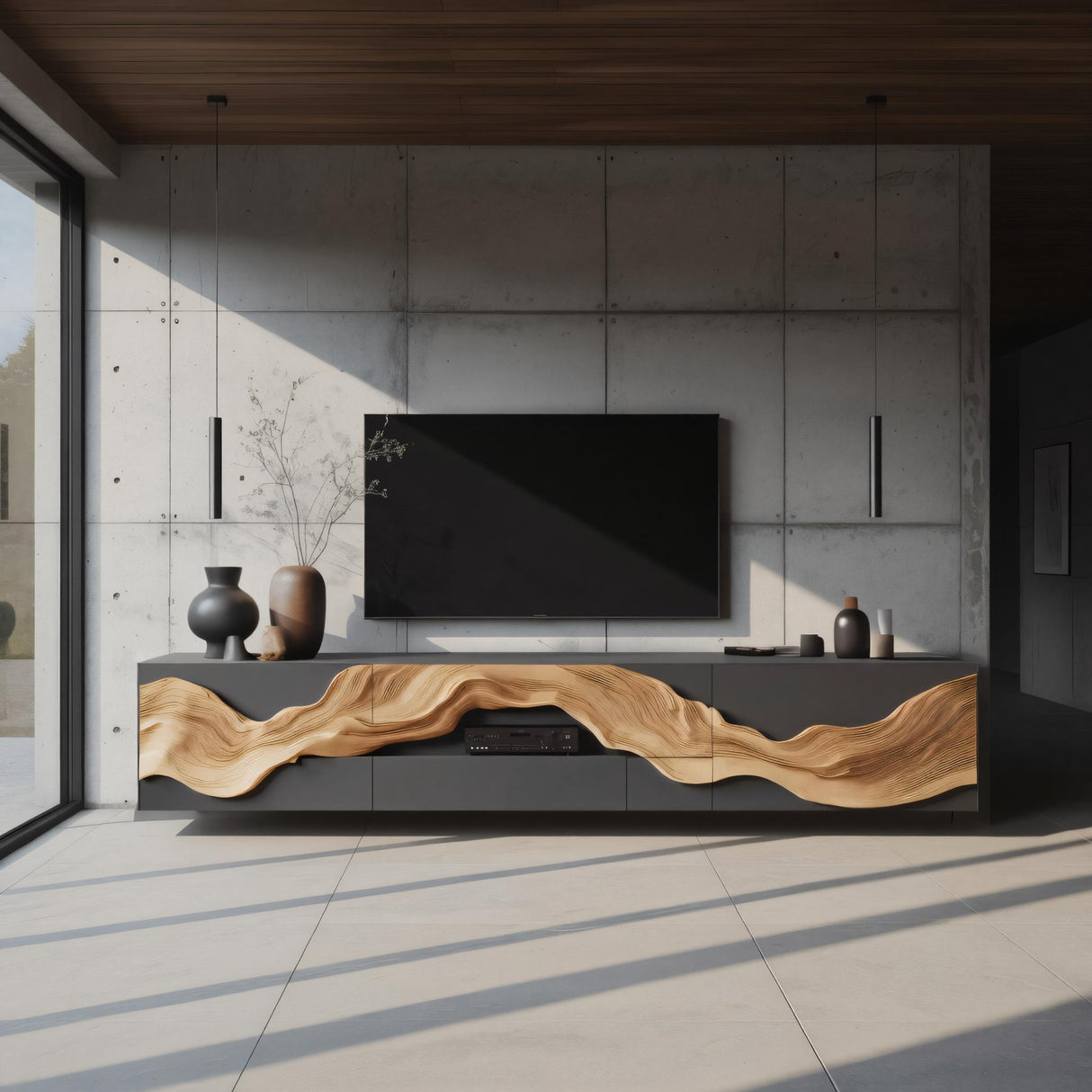 Handcrafted Wooden TV Cabinet For Furniture Decor