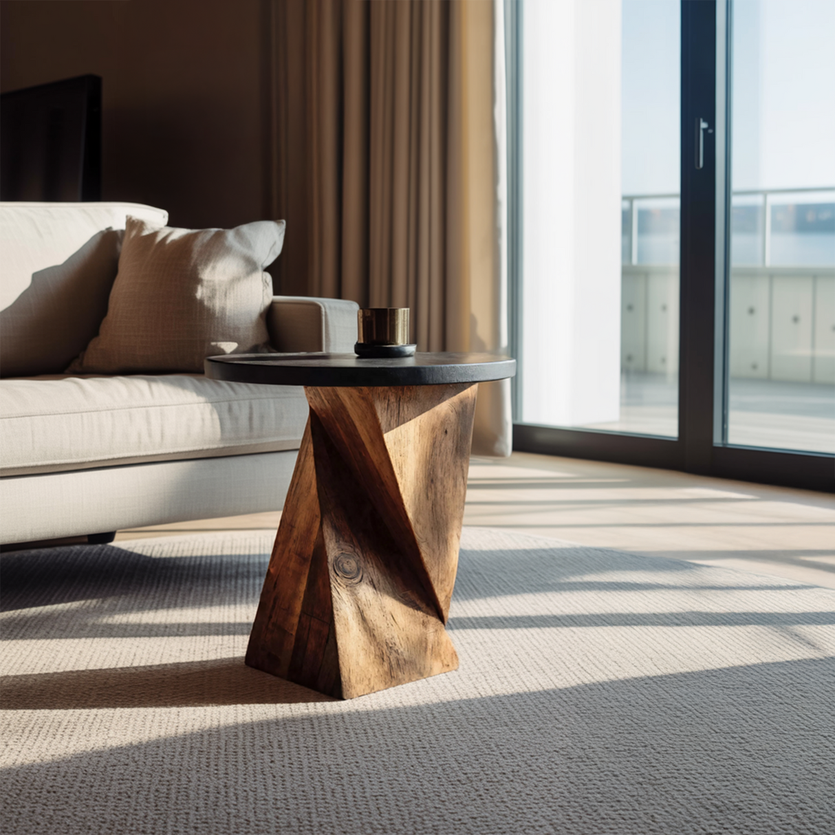 Mid Century Wooden Side Table For Cozy Bedroom Nightstand