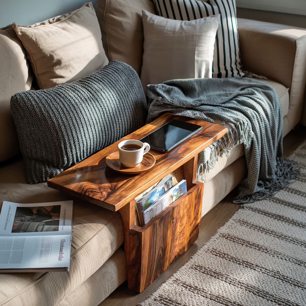 Modern Live Edge Armrest For Elegant Living Room