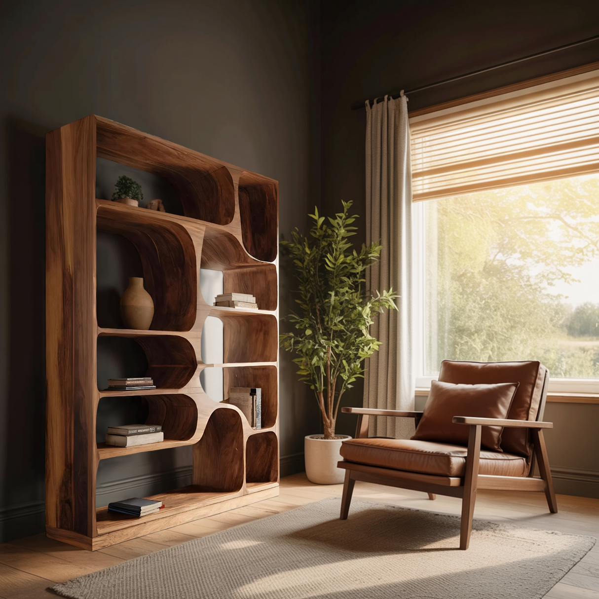 Artistic Bookcase For Living Room Or Bedroom