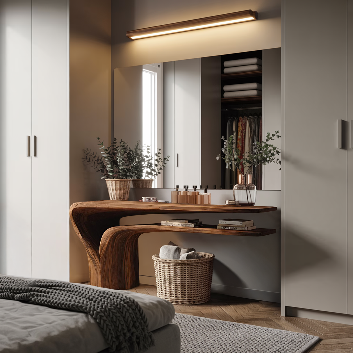 Organic Vanity Table For Bedroom Interior Space