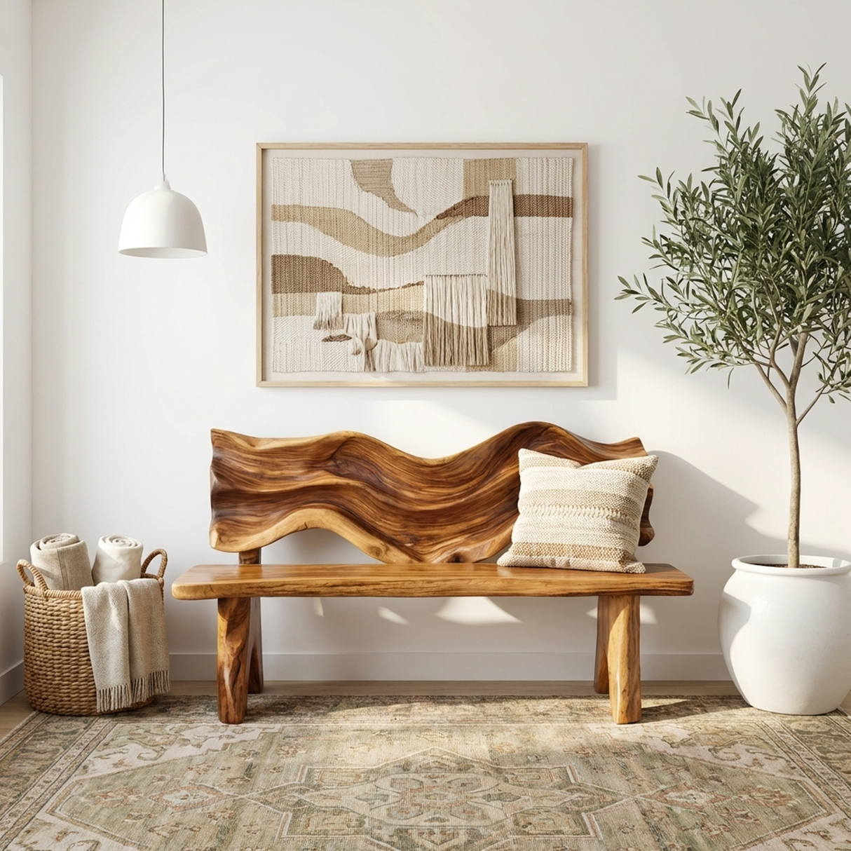 Rustic Live Edge Bench For Entryway Accent Seating