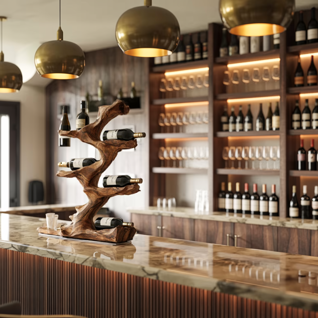 Rustic Wine Holder For Furniture Display Shelf Ideas