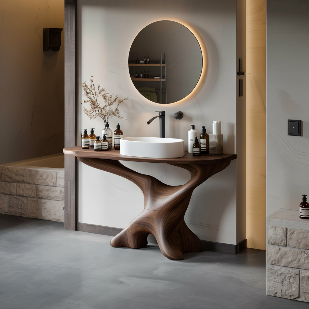 Handcrafted Solid Wood Vanity For Bathroom Decor