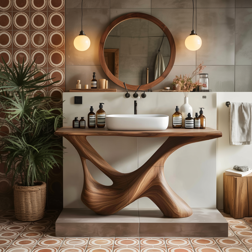 Rustic Bathroom Vanity For Natural Furniture Setup