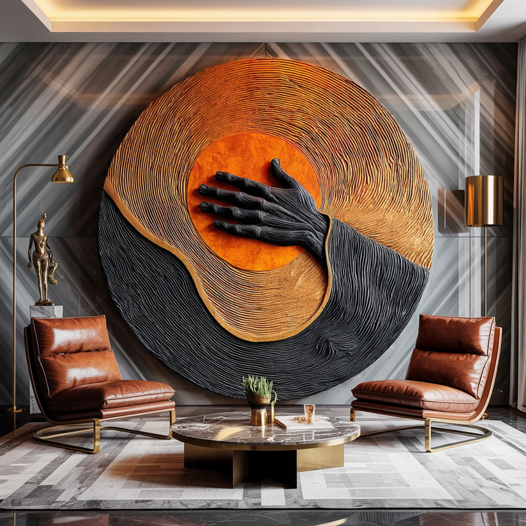 Handcrafted Wooden Wall Art Sculpture For Entryway Wall Decor