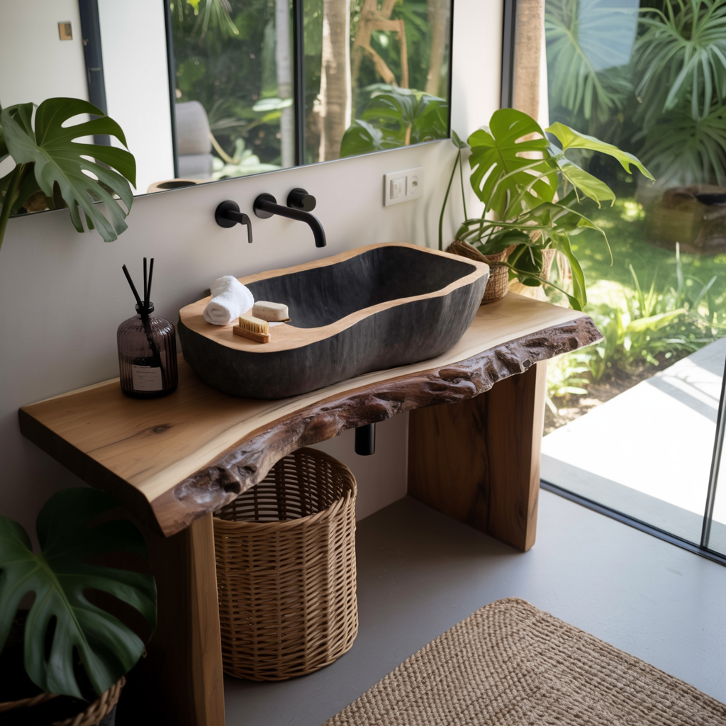 Mid Century Wooden Vessel Sink For Stylish Bathroom Decor