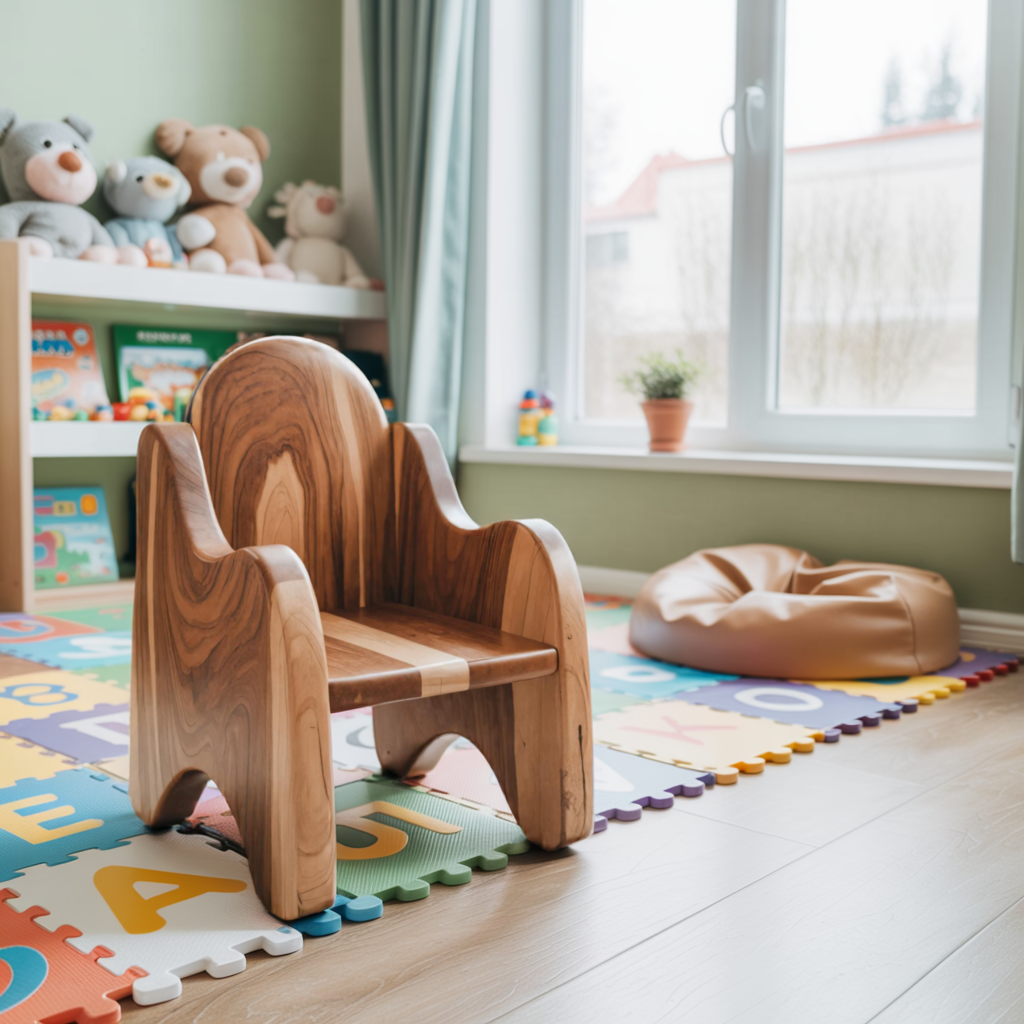 Montessori Wooden Toddler Chair For Playroom Or Minimalist Nursery