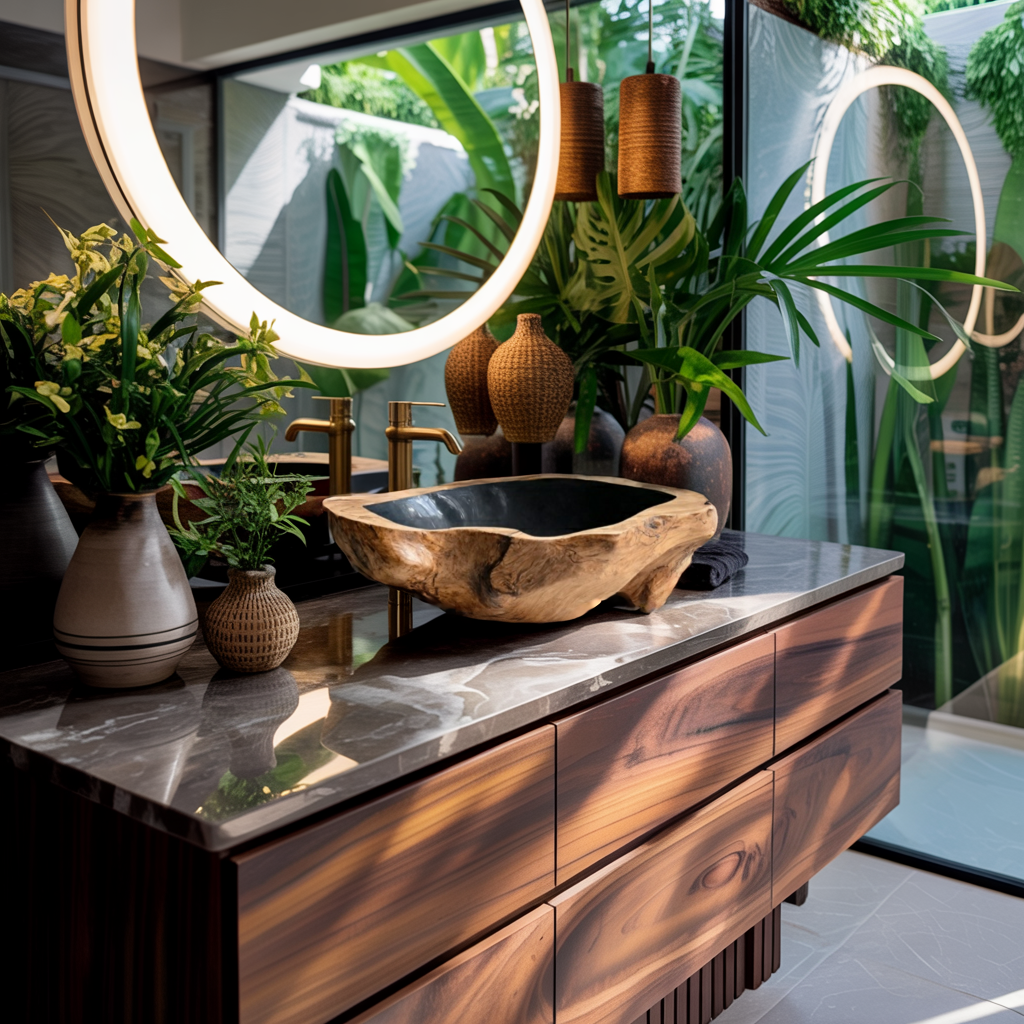 Farmhouse Wooden Vessel Sink For Bathroom