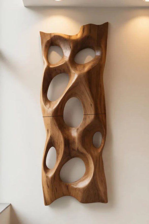 Contemporary Sculptural Wall Art With Abstract Design For Entryway