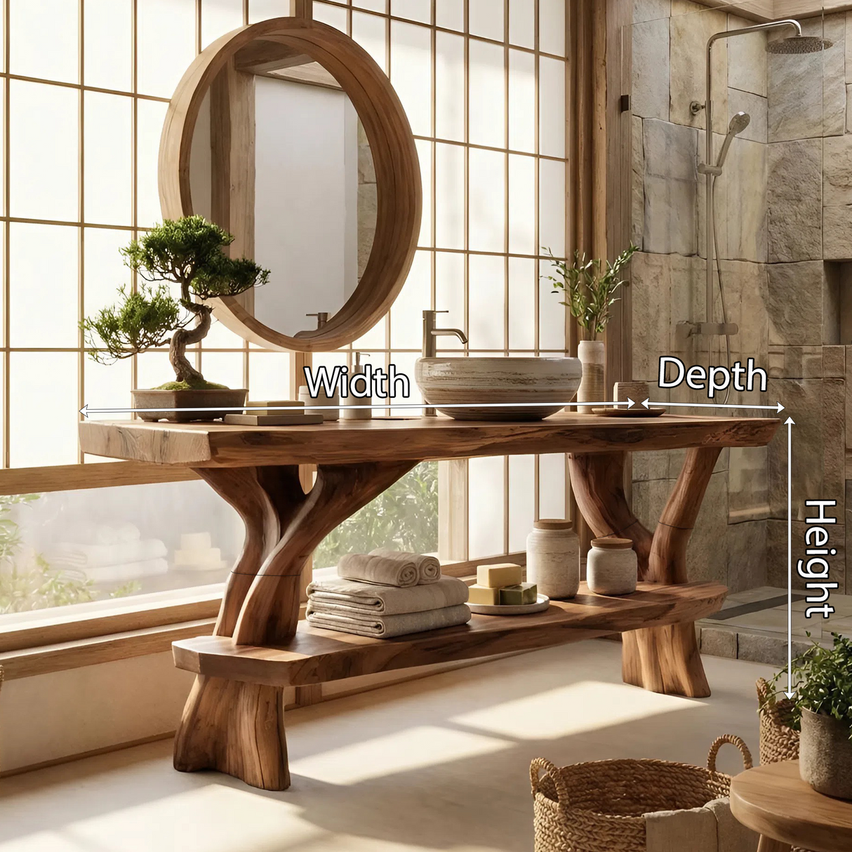 Minimalist Wood Bathroom Vanity For Simple Bathroom Design