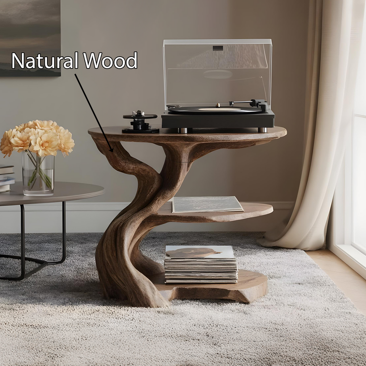 Handcrafted Wooden Media Stand Custom Living Room