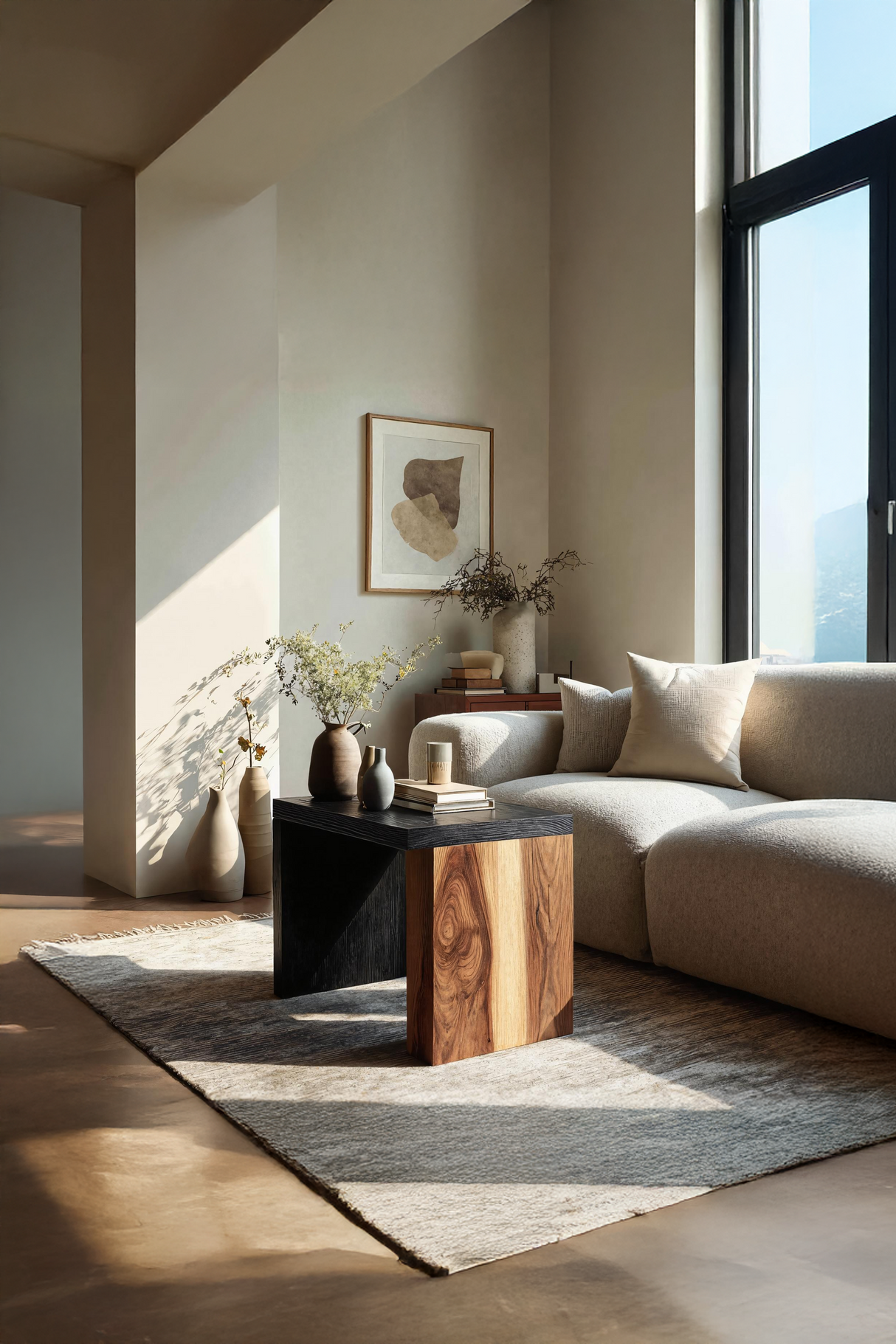 Farmhouse Solid Wood End Table For Bedroom Decor Accent