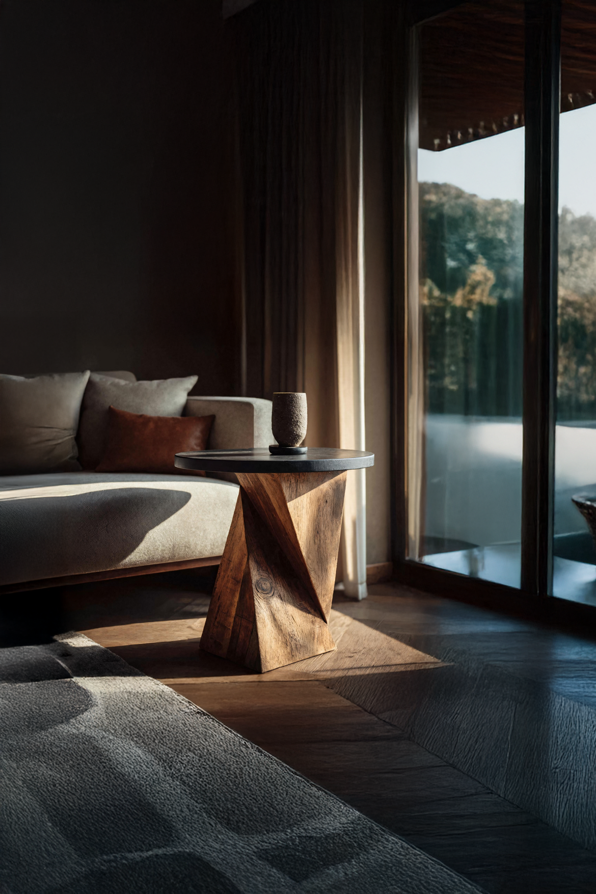 Mid Century Wooden Side Table For Cozy Bedroom Nightstand