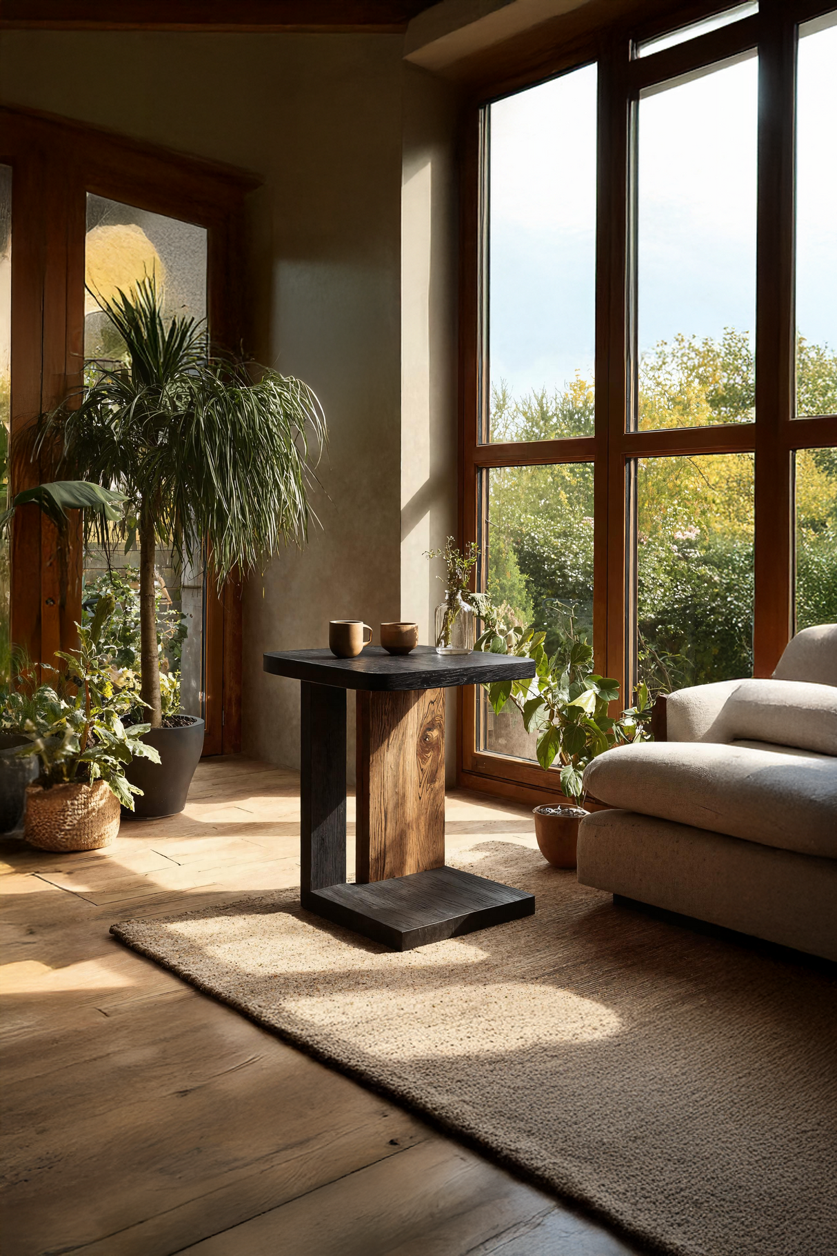 Modern Live Edge Side Table For Designer Furniture Decor