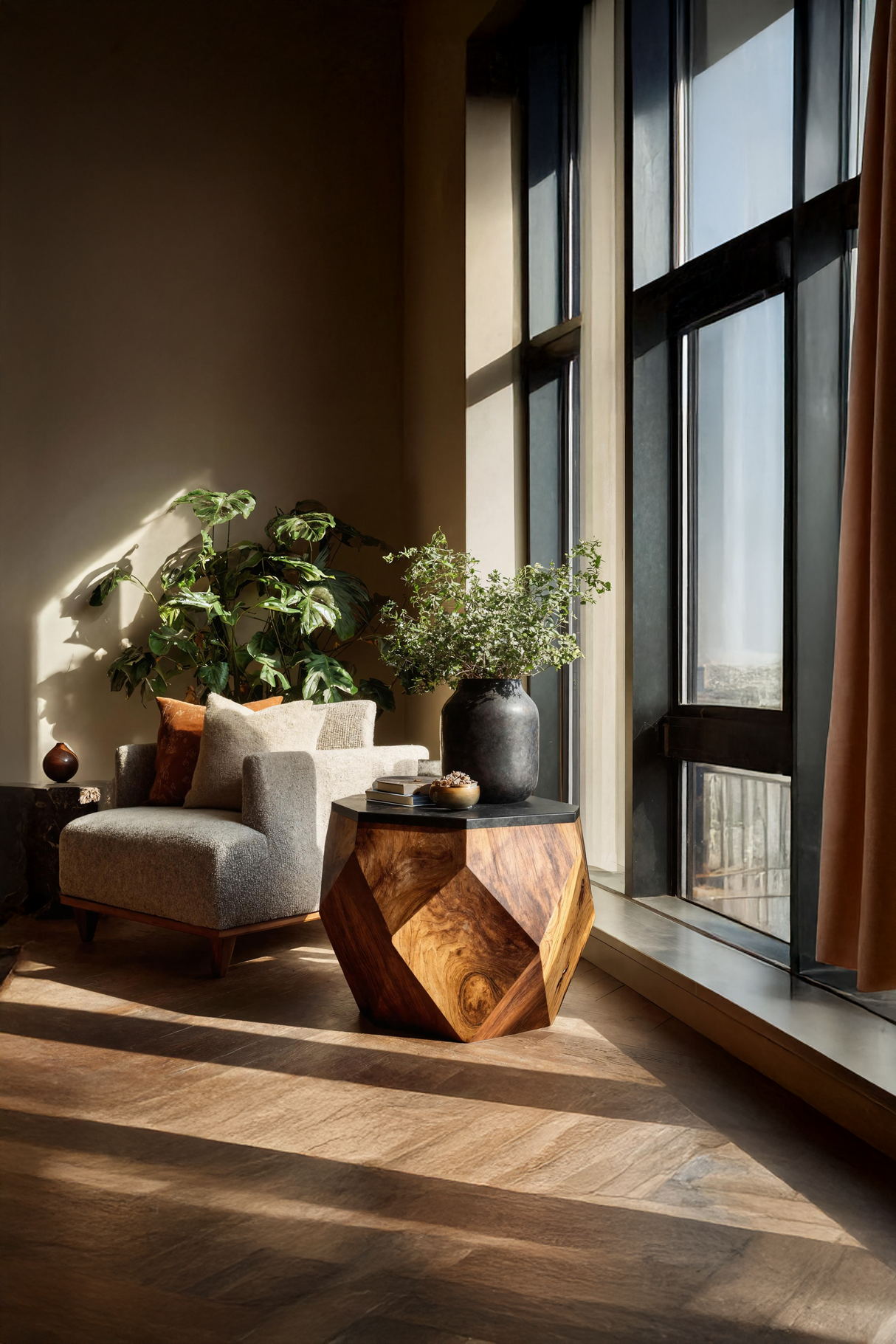 Farmhouse Live Edge Side Table For Entryway Furniture