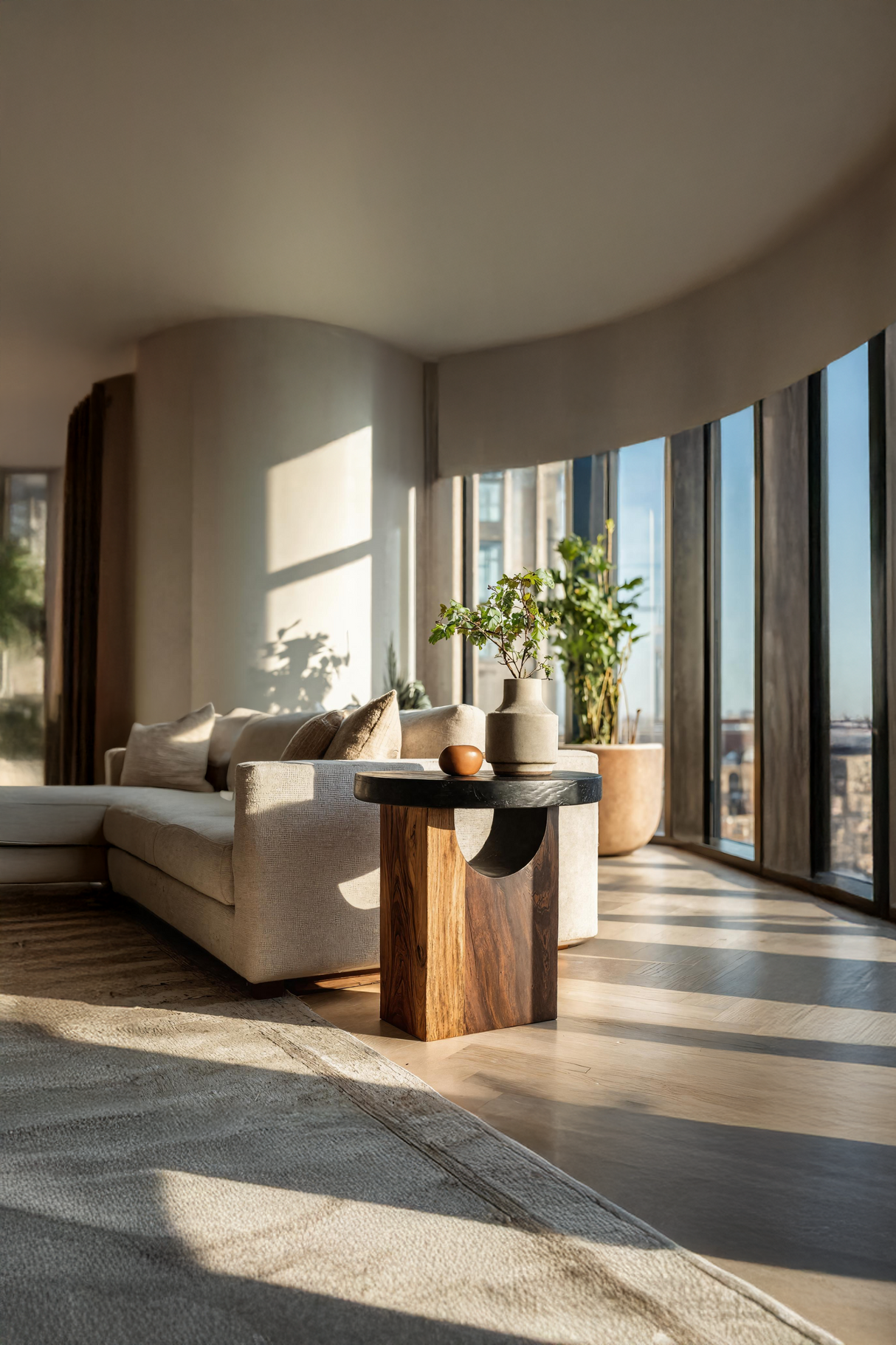 Farmhouse Solid Wood End Table For Barn Style Interiors