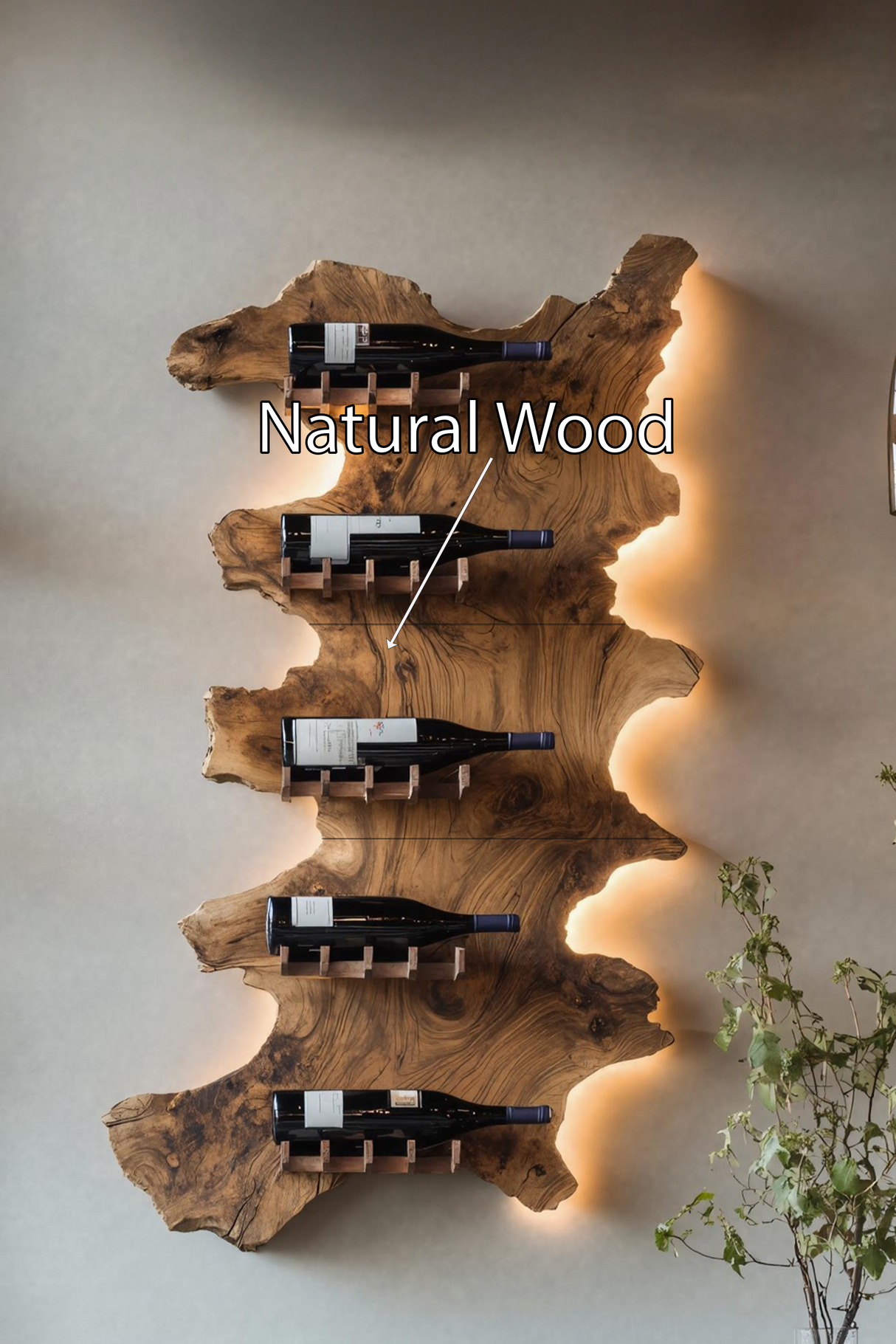 Mid Century Wooden Wine Rack For Bar Decor And Wine Storage