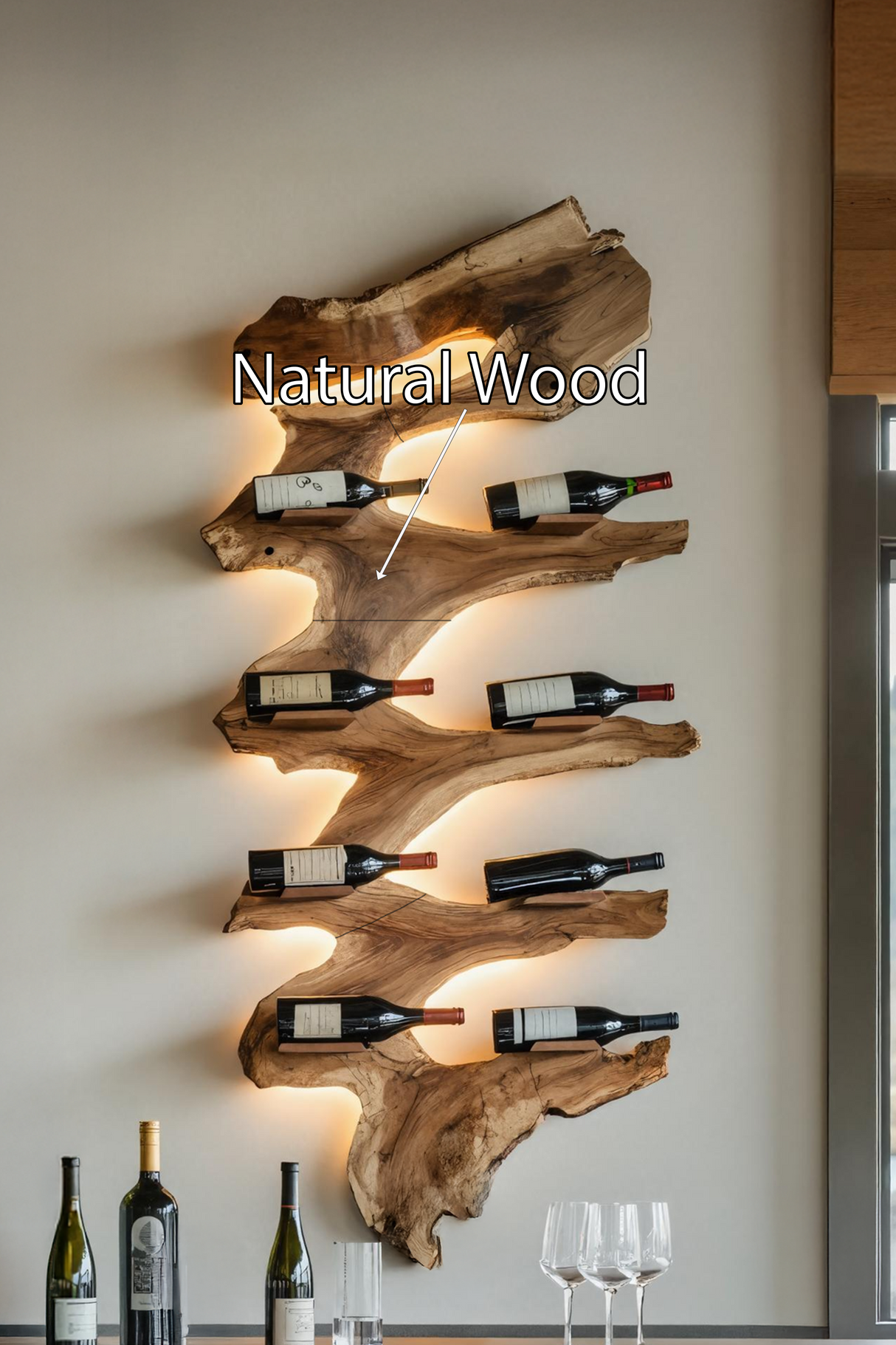 Modern Solid Wood Wine Rack For Living Room Furniture Design