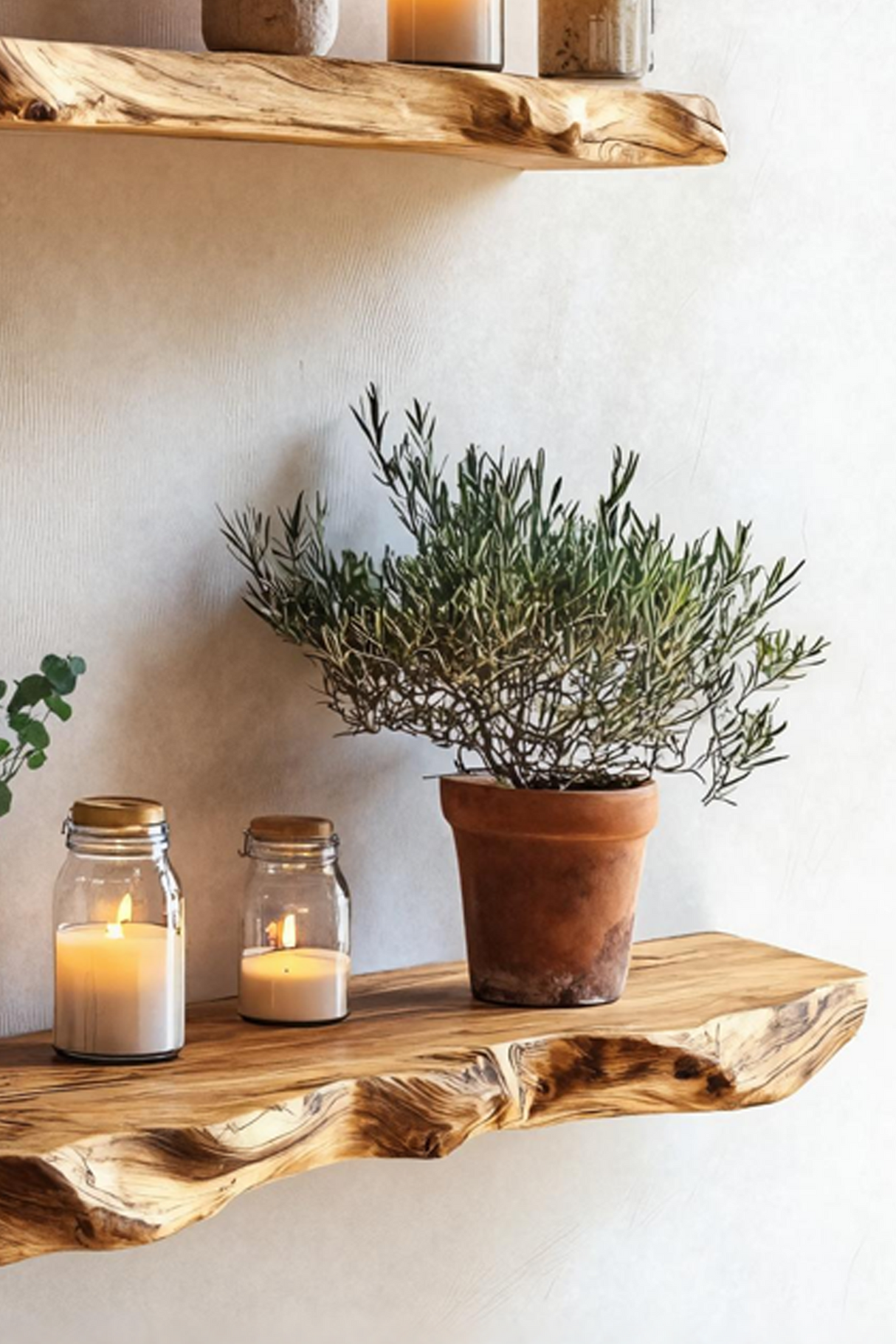 Farmhouse Wooden Floating Shelf For Living Room Holiday Decoration