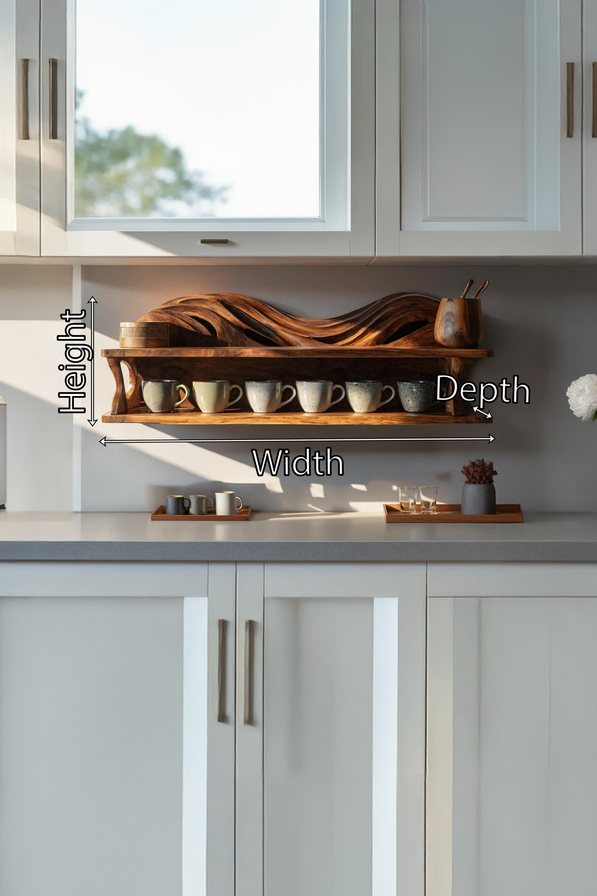 Handcrafted Kitchen Wall Shelf For Cozy Cooking Space