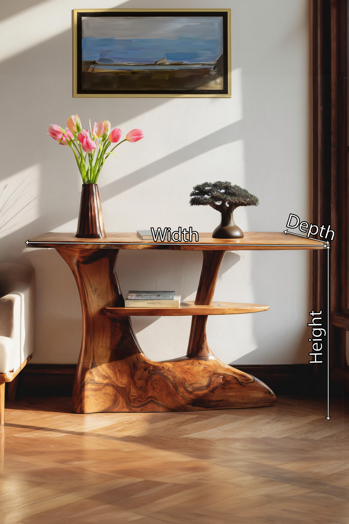 Handcrafted Wooden Entryway Table For Rustic Home Styling