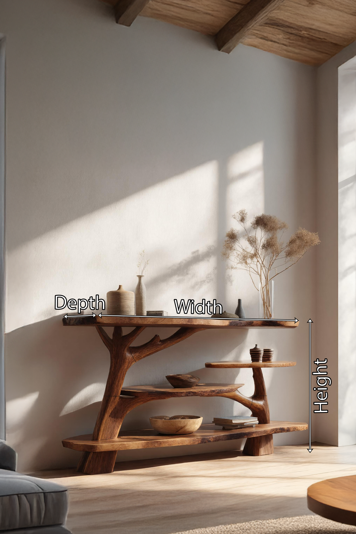 Farmhouse Solid Wood Console Table For Entryway Furniture Decor