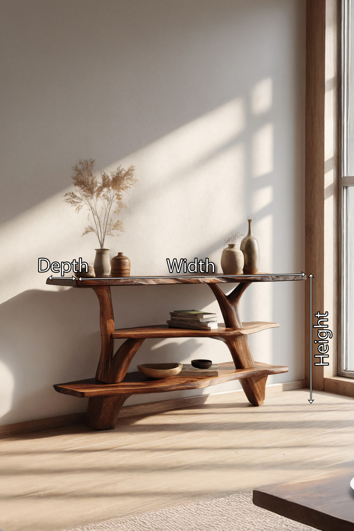 Modern Live Edge Entryway Table For Bedroom Furniture Decoration