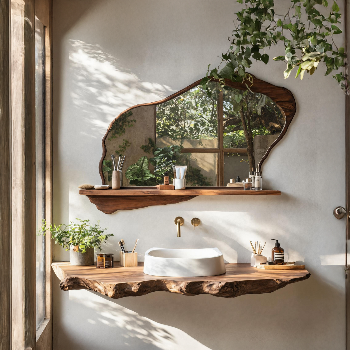 Handcrafted Wooden Vanity For Natural Bathroom Style