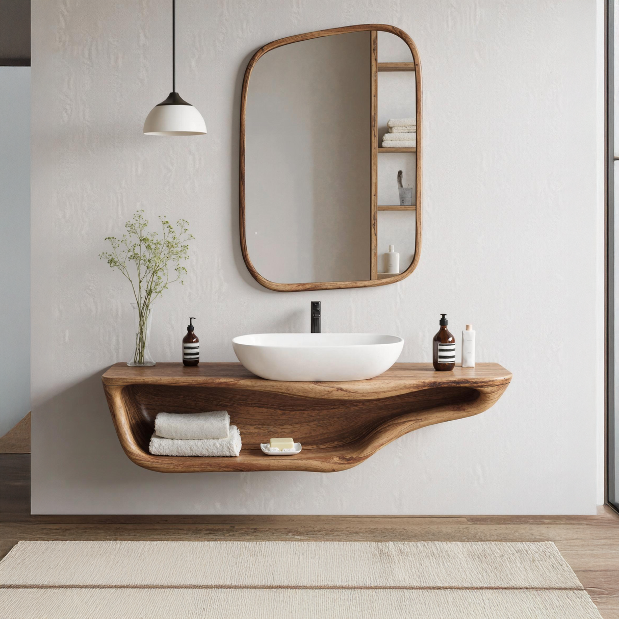 Handcrafted Live Edge Vanity For Custom Bathrooms