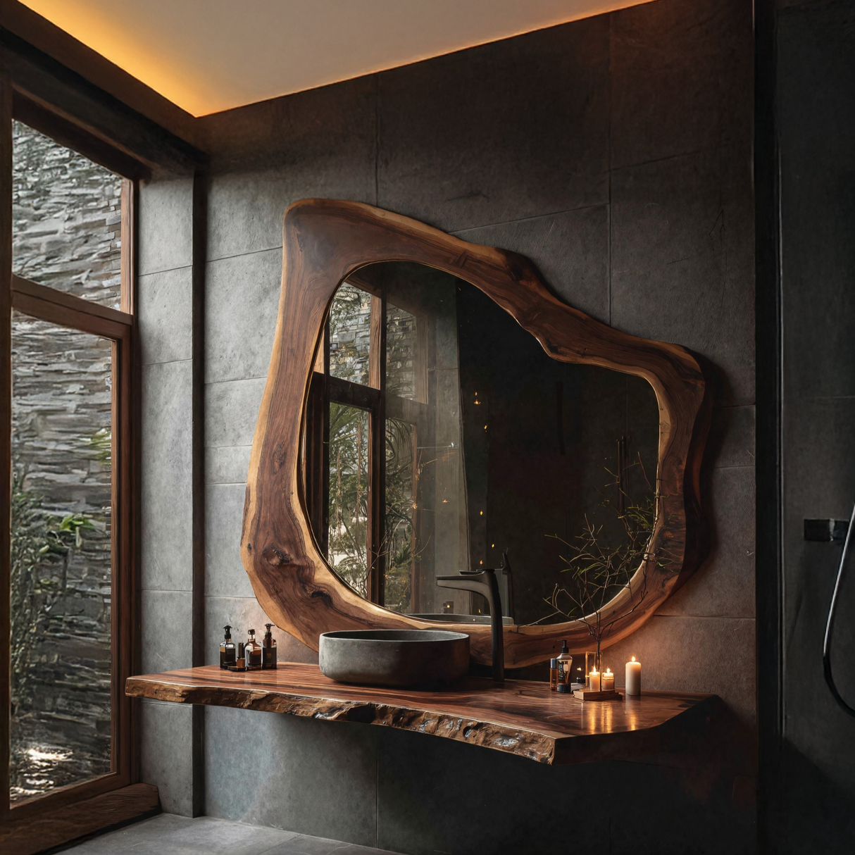 Handcrafted Live Edge Vanity For Compact Bathrooms