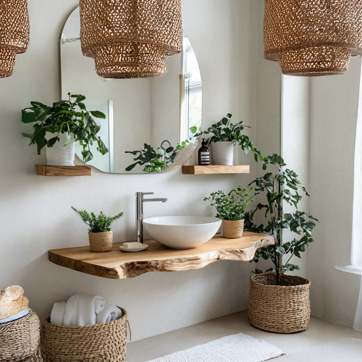 Rustic Solid Wood Vanity With Drawers For Bathroom