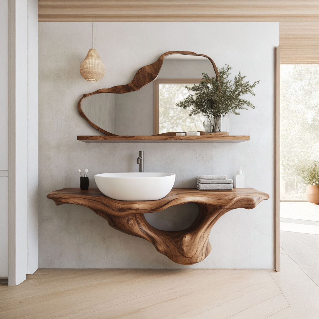 Handcrafted Live Edge Bathroom Vanity Premium Furniture