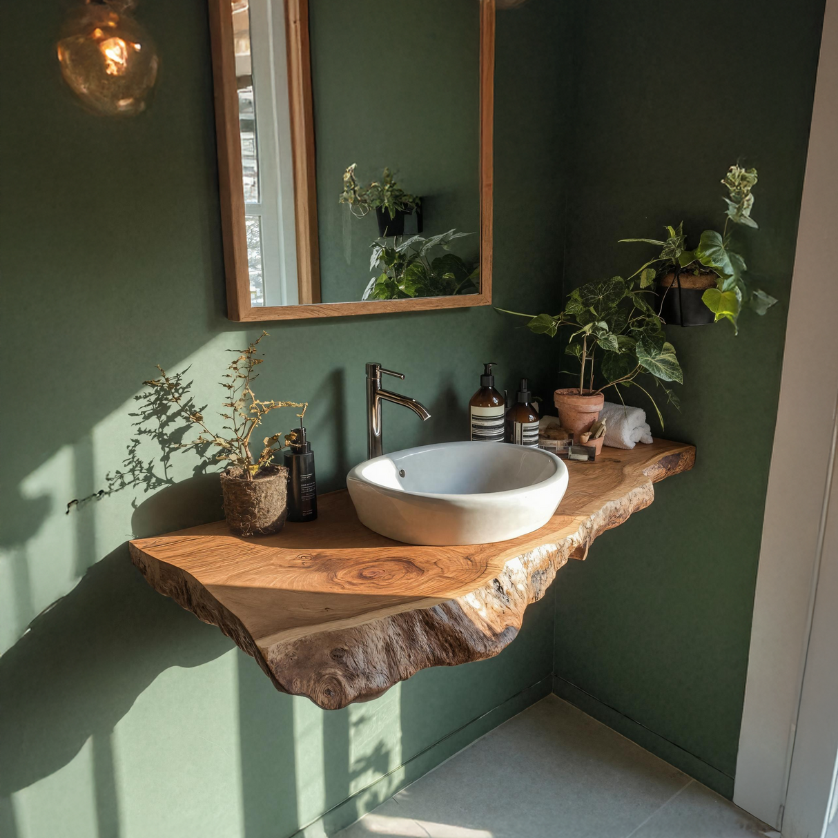 Farmhouse Bathroom Vanity In Solid Wood With Shelf