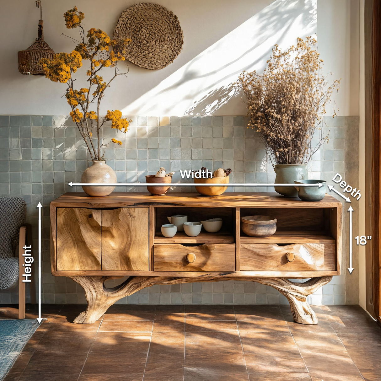 Handcrafted Wooden Console Table For Bedroom Luxury Home Accent