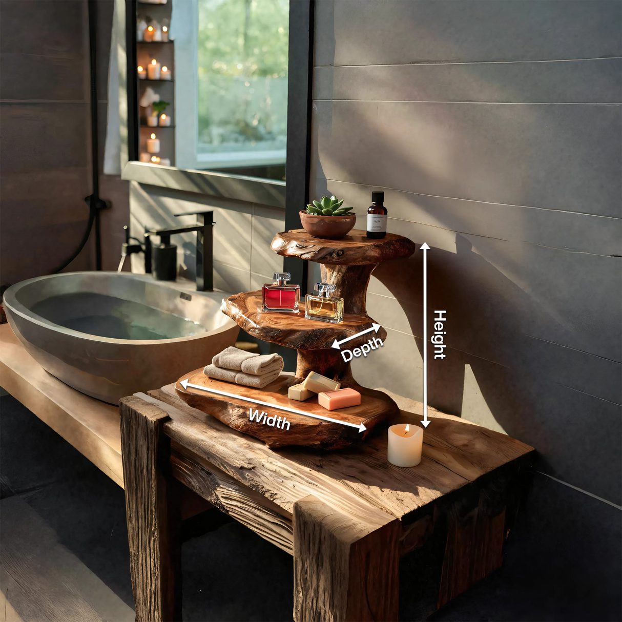 Rustic Bathroom Shelf Nature Inspired For Bathroom