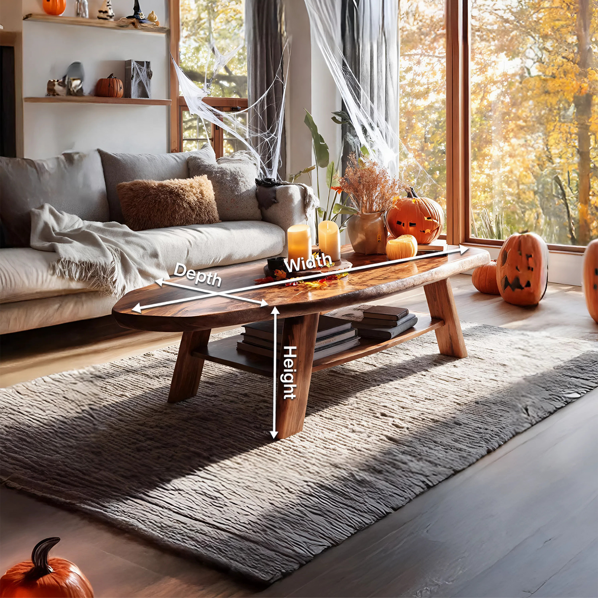Farmhouse Live Edge Coffee Table Entryway Design Spooky Livingroom