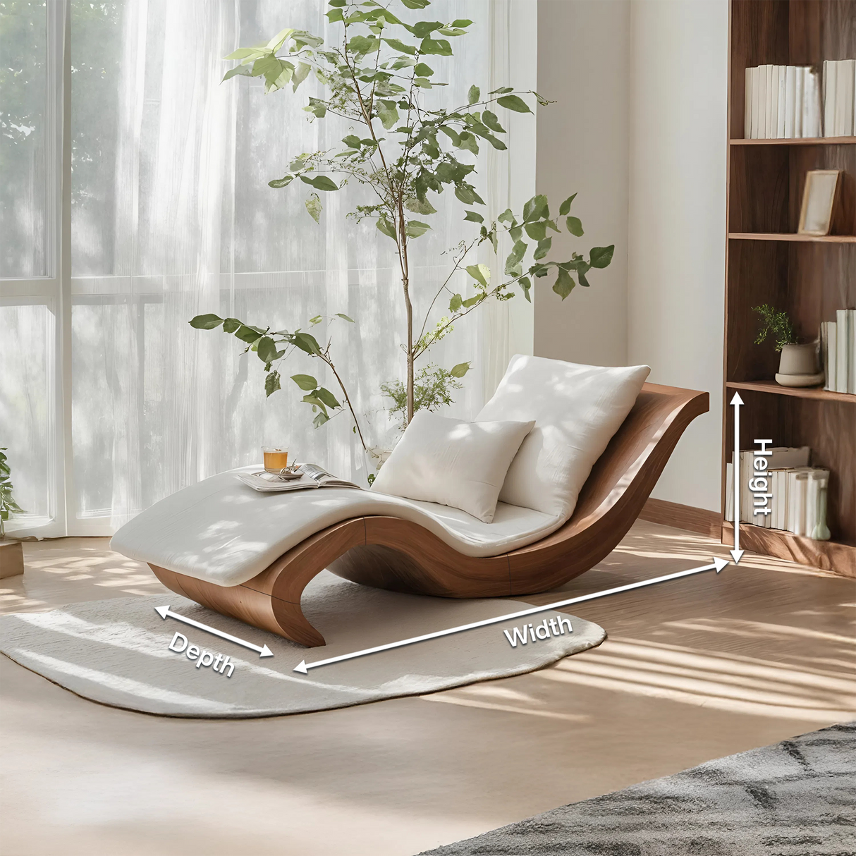 Mid Century Wooden Daybed For Living Room Furniture Decor