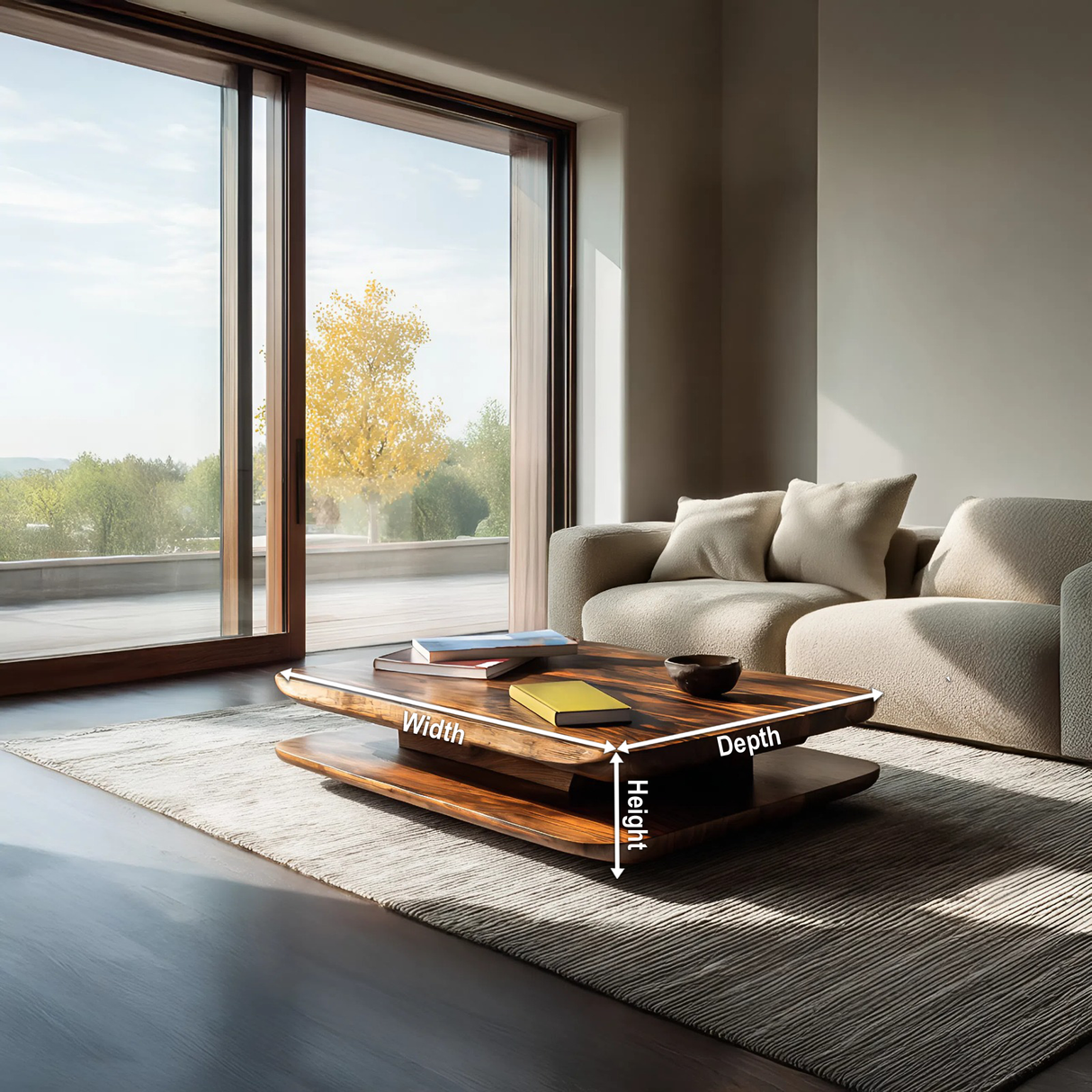 Minimalist Coffee Table Two Layers For Living Decor