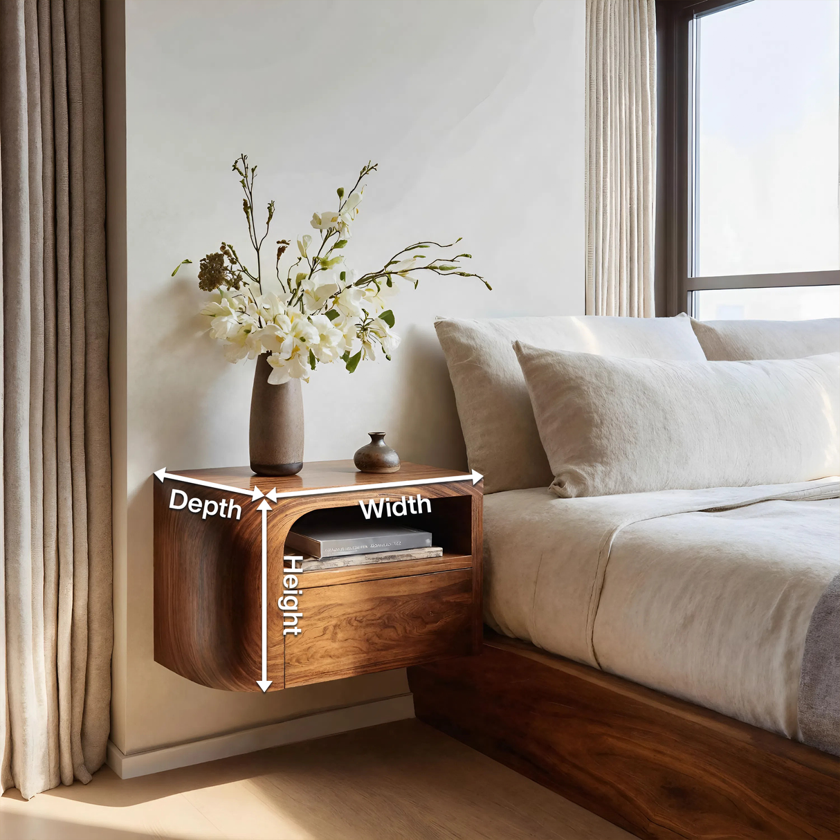 Modern Floating Nightstand For Bedroom