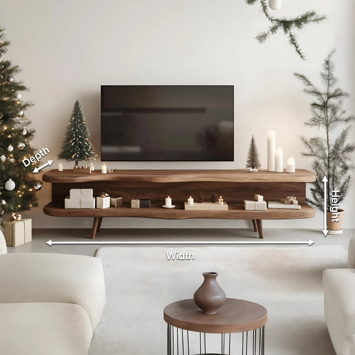 Modern Wooden TV Console For Holiday Living Room Furniture Decor
